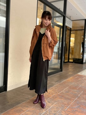 「透けトップス」｜「アイテム（ジャケット/アウター）」を使った、いちえさん（レディース・156cm）の秋コーディネート