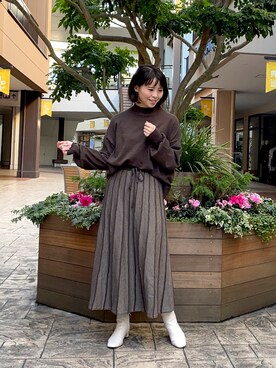 「LAROUTE」｜いちえさん（レディース・156cm）の冬コーディネート