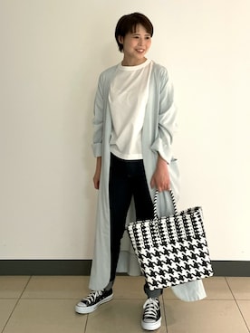 「BIWACOTTON（ビワコットン）のアイテム（ジャケット/アウター）」を使った、いちえさん（レディース・156cm）の夏コーディネート