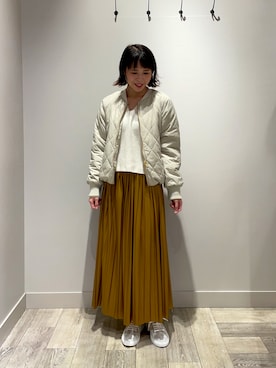 「Rougevif」｜「アイテム（ブルゾン）」を使った、いちえさん（レディース・156cm）の秋コーディネート