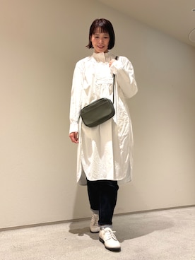 「シャツワンピ」｜いちえさん（レディース・156cm）の冬コーディネート