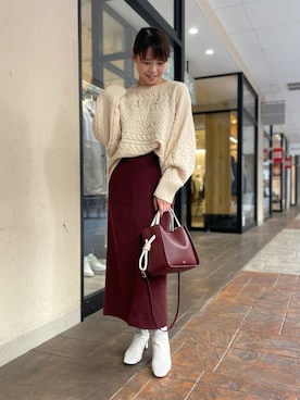 「アイテム（アクセサリー）」を使った、いちえさん（レディース・156cm）の冬コーディネート