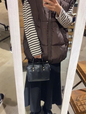 「マーメイドスカート」｜「アイテム（ダウンベスト）」を使った、nnaさん（レディース・158cm）の冬コーディネート