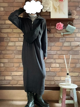 「ジーナシス」｜「アイテム（ワンピース）」を使った、Hi_kaさん（レディース・160cm）の冬コーディネート