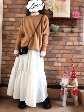 「mood for a day（ムードフォーアデイ）のアイテム」を使った、Hi_kaさん（レディース・160cm）の冬コーディネート