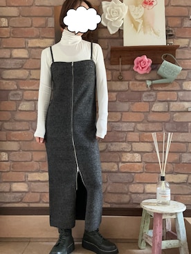 「アイテム（ブーツ、グリーン系）」を使った、Hi_kaさん（レディース・160cm）の秋コーディネート