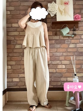 「ISOOK（アイスー）のアイテム（パンツ）」を使った、Hi_kaさん（レディース・160cm）の夏コーディネート