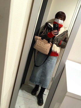 「DIESEL（ディーゼル）のアイテム（その他アウター）」を使った、suu-zee-suuさん（レディース・153cm）の冬コーディネート