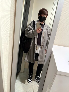 「DIESEL（ディーゼル）のアイテム（ステンカラーコート）」を使った、suu-zee-suuさん（レディース・153cm）の秋コーディネート