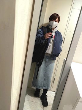 「DIESEL（ディーゼル）のアイテム（スカート）」を使った、suu-zee-suuさん（レディース・153cm）の春コーディネート