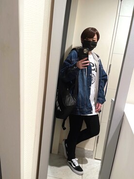 「GRL（グレイル）のアイテム（デニムジャケット）」を使った、suu-zee-suuさん（レディース・153cm）の春コーディネート