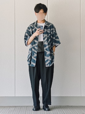 「真夏のアクティブスタイル」｜「アイテム（ローファー）」を使った、motoshi さん（メンズ・176cm）の夏コーディネート