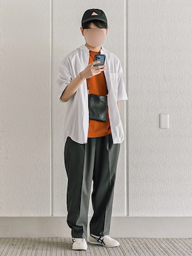 「Firsthand（ファーストハンド）のアイテム（トップス）」を使った、motoshi さん（メンズ・176cm）の夏コーディネート