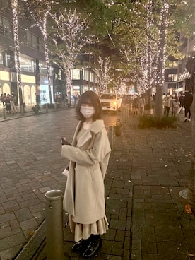「ブーツコーデ」｜「アイテム（その他アウター）」を使った、むぎちゃんさん（レディース・163cm）の秋コーディネート