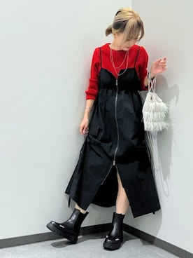 「アイテム（クラッチバッグ）」を使った、takanoさん（レディース・154cm）の秋コーディネート