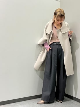 「アイテム（ポンチョ）」を使った、takanoさん（レディース・154cm）の秋コーディネート