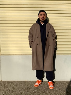 「CIAOPANIC TYPY（チャオパニックティピー）のアイテム（スウェットパンツ）」を使った、Yusuke Tanakaさん（メンズ・173cm）の冬コーディネート