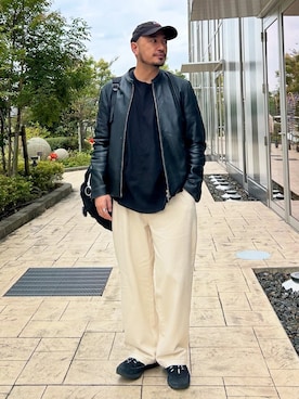 「アイテム（パンツ）」を使った、Yusuke Tanakaさん（メンズ・173cm・40代）の秋コーディネート