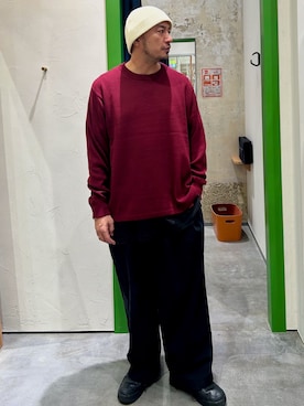 「アイテム（ニット/セーター）」を使った、Yusuke Tanakaさん（メンズ・173cm）の秋コーディネート