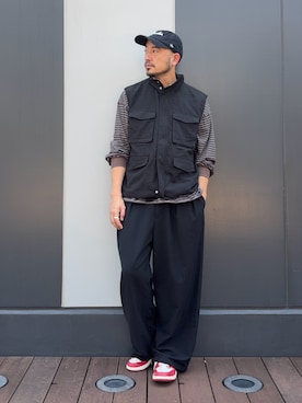 「CIAOPANIC TYPY（チャオパニックティピー）の【UNISEX】タックボリュームワイドスラックスパンツ/サイドラインスラックス（スラックス）」を使った、Yusuke Tanakaさん（メンズ・173cm）の秋コーディネート