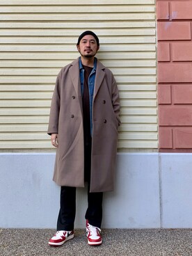 「CIAOPANIC TYPY（チャオパニックティピー）のアイテム（チェスターコート）」を使った、Yusuke Tanakaさん（メンズ・173cm）の秋コーディネート