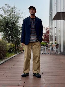 「GEVACO（ゲバコ）のアイテム」を使った、Yusuke Tanakaさん（メンズ・173cm）の春コーディネート