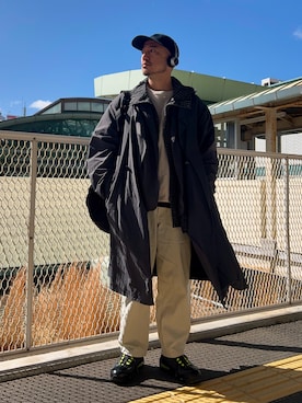 「アイテム（チノパンツ）」を使った、Yusuke Tanakaさん（メンズ・173cm）の春コーディネート