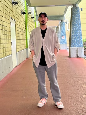 「GU（ジーユー）のアイテム（トップス）」を使った、Yusuke Tanakaさん（メンズ・173cm）の夏コーディネート