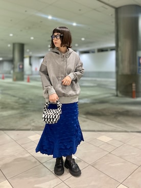 「LASTFRAME（ラストフレーム）のアイテム」を使った、キムラアスミさん（レディース・156cm）の冬コーディネート