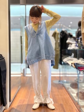 「ビーセカンド(B'2nd)」｜「アイテム（アクセサリー）」を使った、キムラアスミさん（レディース・156cm）の春コーディネート