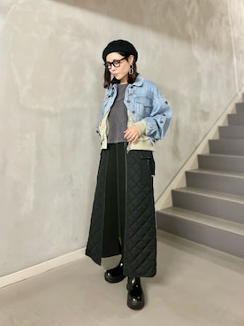 「アイテム（スカート）」を使った、キムラアスミさん（レディース・156cm・30代）の冬コーディネート