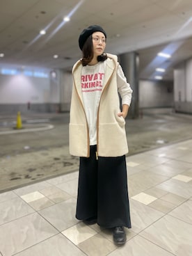 「GOOD ROCK SPEED（グッドロックスピード）のアイテム」を使った、キムラアスミさん（レディース・156cm）の冬コーディネート