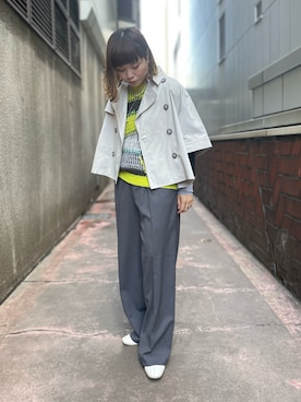 「B2nd」｜「アイテム（トレンチコート）」を使った、キムラアスミさん（レディース・156cm）の春コーディネート