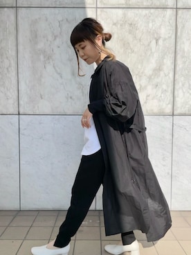 「B2nd」｜「アイテム（シャツワンピース）」を使った、キムラアスミさん（レディース・156cm）の夏コーディネート