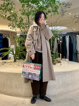 「かぐれ」｜「アイテム（その他アウター）」を使った、takagi kotomiさん（レディース・163cm）の冬コーディネート