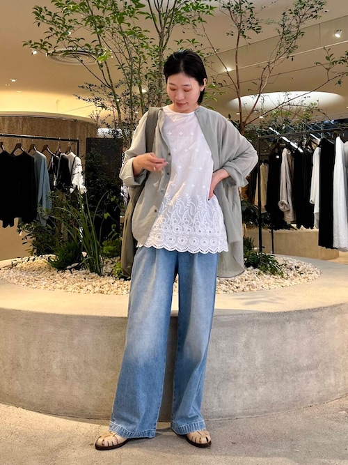 フェードデニムイージーパンツ