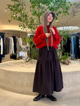 「アイテム（マフラー）」を使った、takagi kotomiさん（レディース・163cm）の秋コーディネート