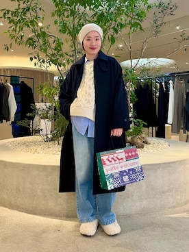 「アイテム（ステンカラーコート）」を使った、takagi kotomiさん（レディース・163cm）の秋コーディネート