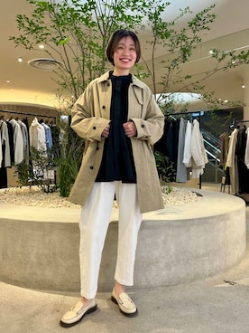 「ブラウスが主役の春コーデ」｜「アイテム（その他アウター）」を使った、takagiさん（レディース・163cm）の春コーディネート