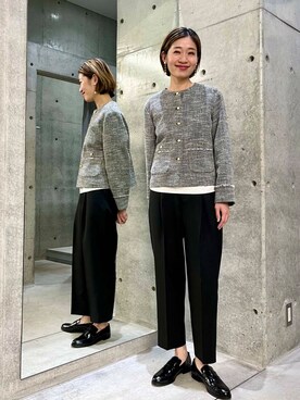 「URBAN RESEARCH（アーバンリサーチ）の『3サイズ展開』タックテーパードパンツ（その他パンツ）」を使った、takagi kotomiさん（レディース・163cm）の冬コーディネート