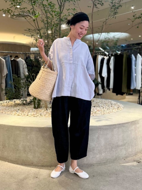 新品　かぐれ　リネンスクエアケープシャツ※ラベンダー リネンスクエアケープシャツ かぐれ ラベンダー 美品 ブラウス 羽織