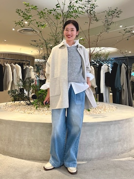 「アイテム（その他アウター、ベージュ系）」を使った、takagiさん（レディース・163cm）の秋コーディネート