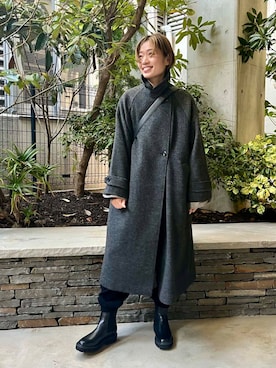 「アイテム（ステンカラーコート）」を使った、takagiさん（レディース・163cm）の秋コーディネート
