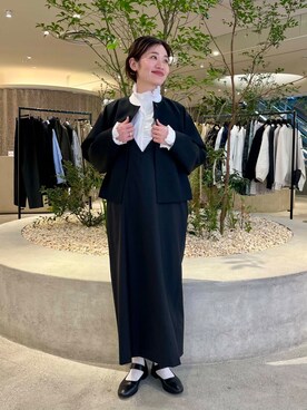 「newarrival」｜「アイテム（ノーカラージャケット）」を使った、takagiさん（レディース・163cm）の春コーディネート