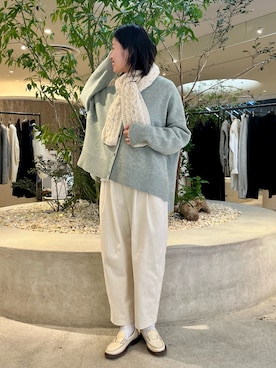 ハミルトンクルーネックカーディガンを使った人気ファッション