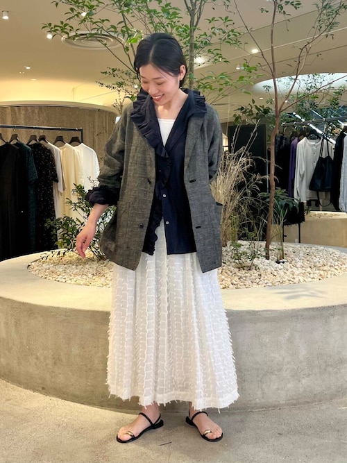 コットンリネンフリルカラーシャツ（シャツ/ブラウス）｜かぐれ