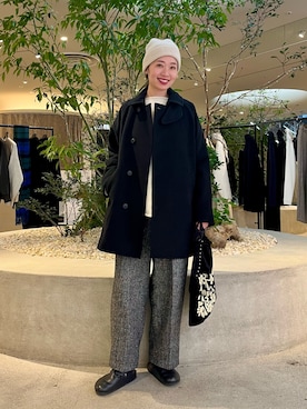 「アイテム（ピーコート）」を使った、takagi kotomiさん（レディース・163cm）の秋コーディネート