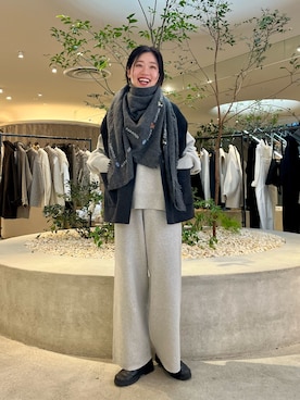 「アイテム（ストール/ショール）」を使った、takagiさん（レディース・163cm）の秋コーディネート