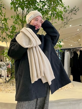 「アイテム（帽子）」を使った、takagi kotomiさん（レディース・163cm）の冬コーディネート