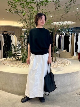 「かぐれ（カグレ）のサカリバーフレンチスリーブ（Tシャツ/カットソー）」を使った、takagi kotomiさん（レディース・163cm）の春コーディネート